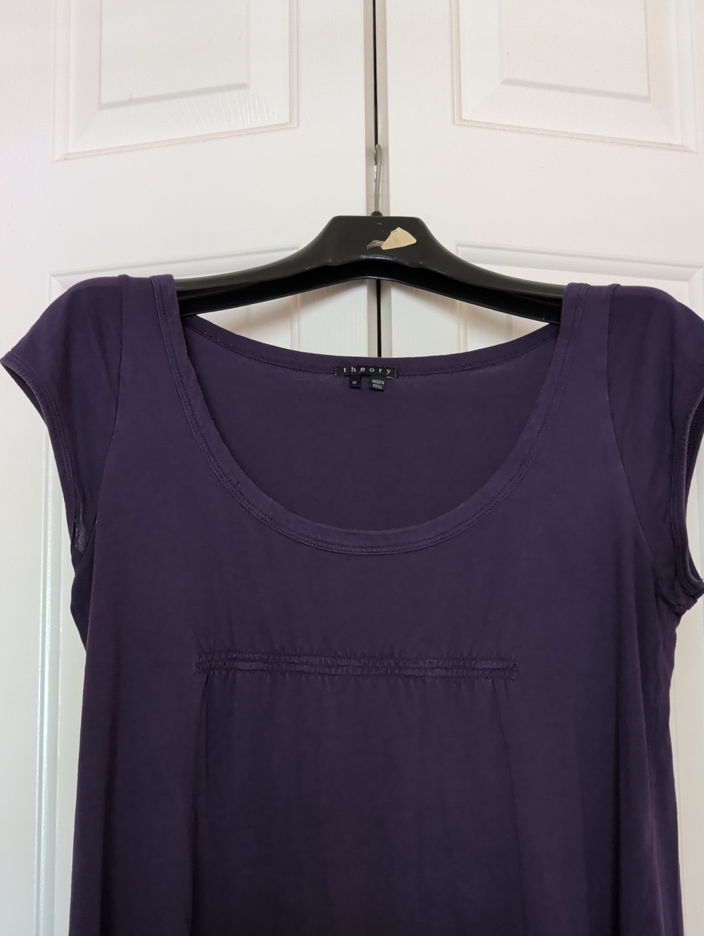 Theory Women’s Cap Sleeve Scoop Neck Dress in Plum